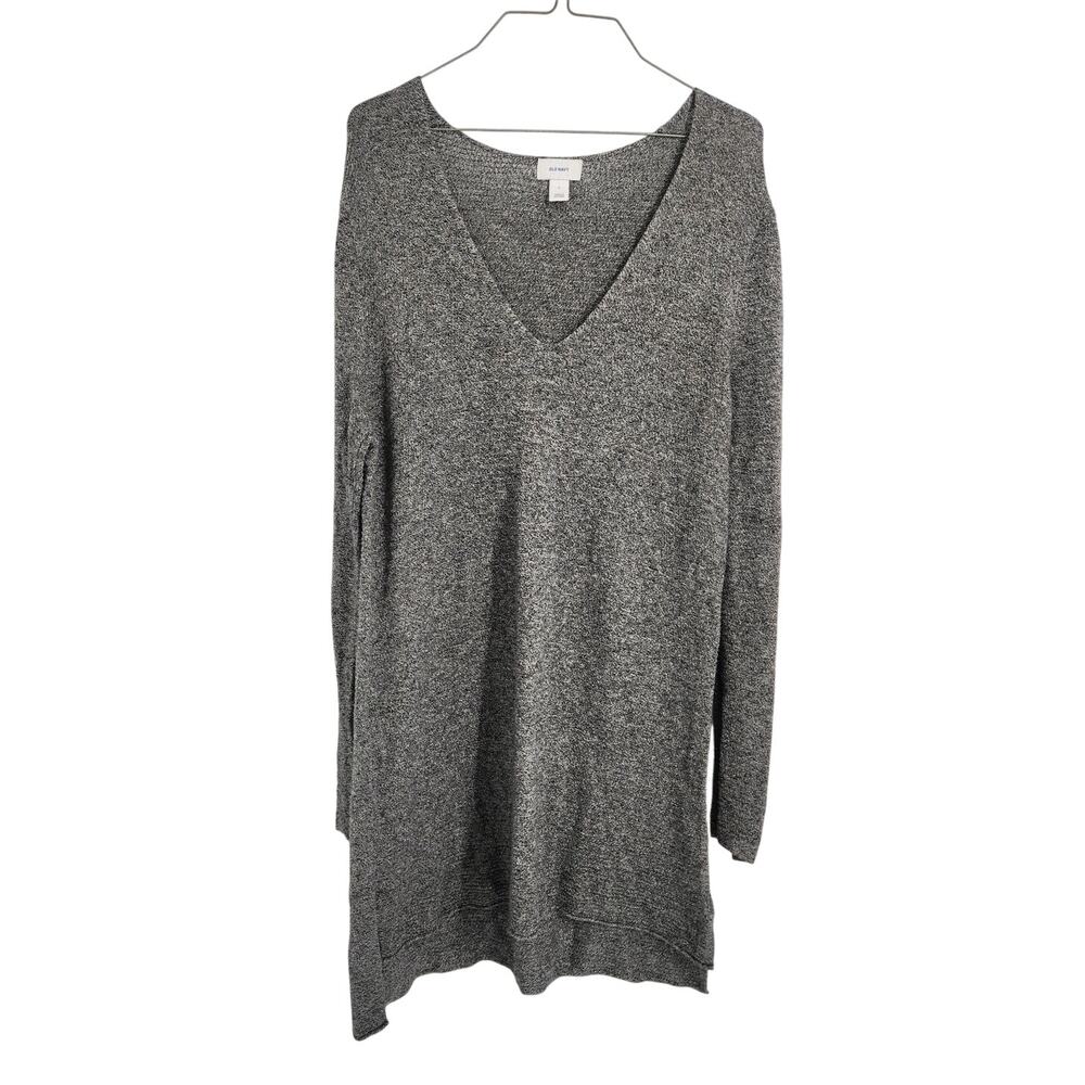 Old Navy Gray V-Neck Long Sleeve Dress Womens Size Large L